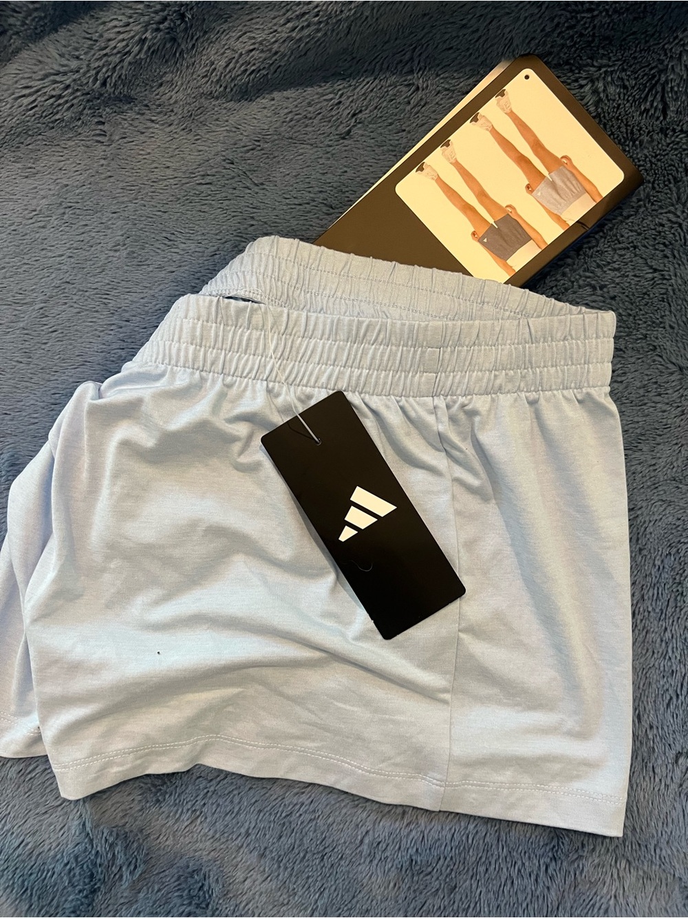adidas girls 14 Light Blue Athletic Shorts